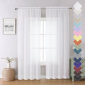 Lecloud White Sheer Curtains 84 Inches Long 2 Panels, Airy Solid Voile Window by Lecloud