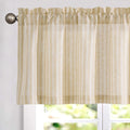 jinchan Valance Curtain Linen Textured Striped Window Curtain by JINCHAN