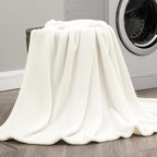 BEDELITE Fleece Blanket Full Size Cream Throw Blankets - Image 5