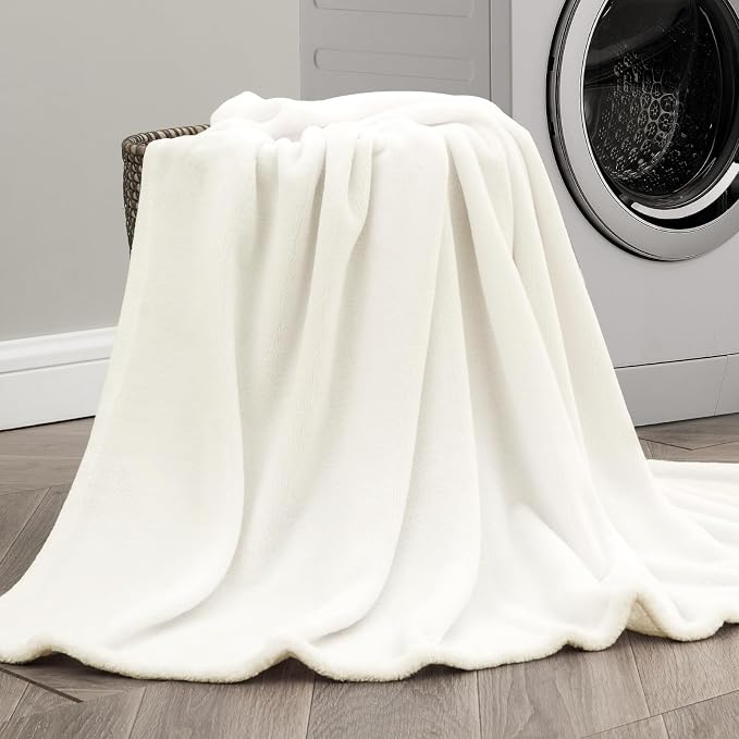 BEDELITE Fleece Blanket Cream Throw Blankets - Image 7