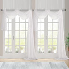 Chyhomenyc Extra Long Ivory Sheer Curtains 144 inch 2 Panels, Translucent by Chyhomenyc