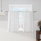 Nanspring Off White Cafe Curtains 45 Inch Length Set 2 Panel Back Tab Pocket by Nanspring