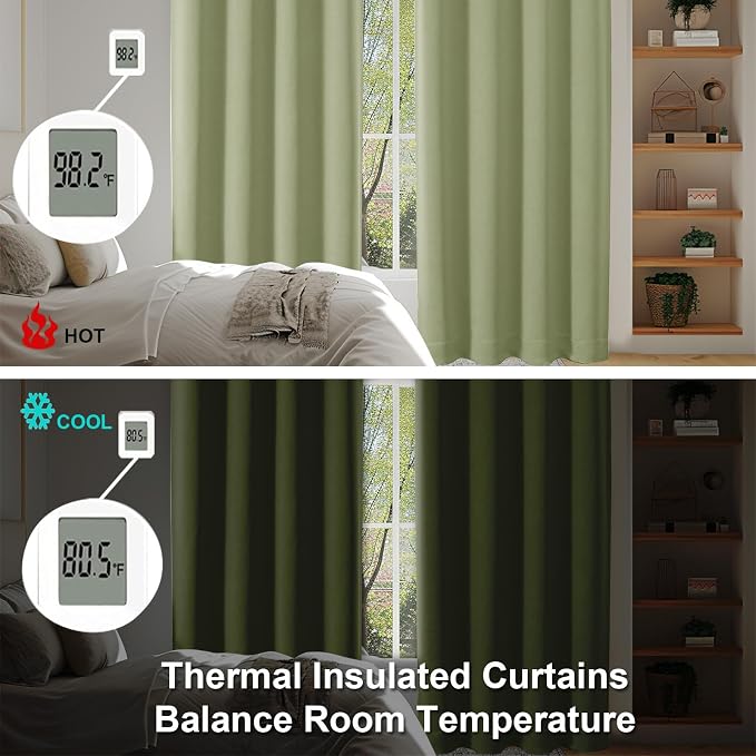 Simplebrand Sage Green Blackout Curtains - Image 6
