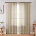 Taupe Sheer Curtain for Bedroom Living Room 78 Inches Long 2 Panels Set by WelvetBLK