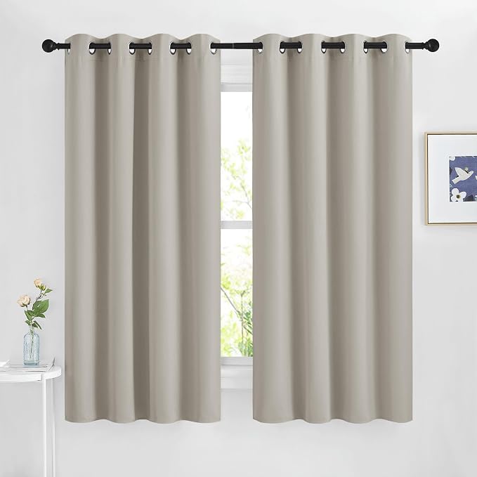 NICETOWN Room Darkening Bedroom Curtains 63 inches Long, Window Treatment by NICETOWN