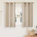 LAMIT Short Linen Curtains 45 Inch Long 2 Panels by LAMIT