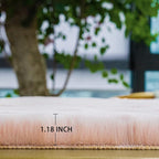 ORINOVA Pink Fluffy Washable Faux Rabbit Fuzzy Fur Area Rugs - Image 6