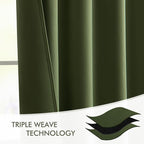 MIULEE Olive Green Back Tab Blackout Curtains 108 Inch Long 2 Panels Set - Image 7