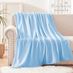 Exclusivo Mezcla Fleece Ice Blue Throw Blanket - Image 3