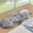 ORINOVA Light Grey Furry Washable Area Rugs by ORINOVA