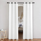 NICETOWN White Linen Doorway Curtains 80 inches Long, Grommet Thick Linen Weave by NICETOWN