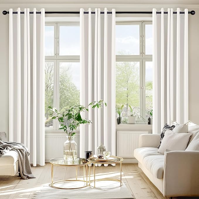 MIULEE Ivory Blackout Curtains for Bedroom Living Room 72 Inches Long 2 Panels - Image 6
