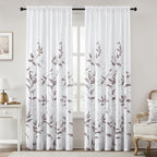 HOMEIDEAS Non-See-Through Dry Rose and White Privacy Sheer Curtains 52 X 84 by HOMEIDEAS