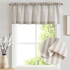 jinchan Valance Curtain Linen Textured Striped Window Curtain - Image 6