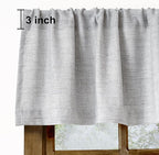 2 Pack Faux Linen Valance for Windows Kitchen Living Room Valances Rod Pocket - Image 2