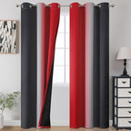 Estelar Textiler Black and Red Blackout Curtains, 100% Ombre Blackout Curtains by ESTELARTEXTILER