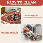 SERISSA Boho Area Rug 5x7 Orange, Washable Large Rugs - Image 2