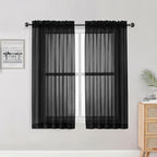 OWENIE Sheer Curtains, Rod Pocket Voile Fimly Sheer Drapes by OWENIE