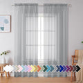 Simplebrand Light Grey Sheer Curtains 90 Inches Long 2 Panels, Light Filtering by Simplebrand