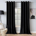 MIULEE Black Out Velvet Curtains 96 Inch Length Halloween Room Darkening Long by MIULEE