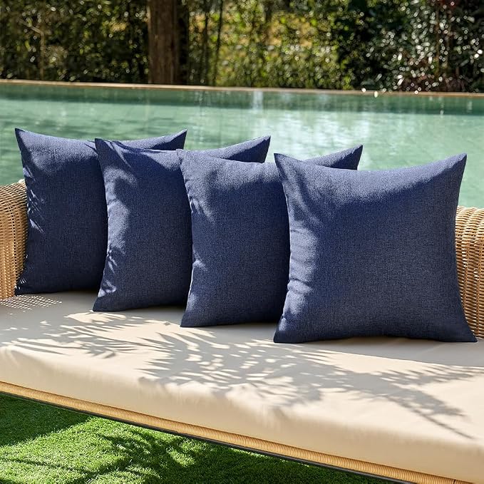 MIULEE Pack of 4 Decorative Outdoor Throw Pillow Covers Linen Waterproof Pillow by MIULEE
