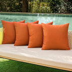 MIULEE Pack of 4 Decorative Throw Pillow Covers Outdoor Linen Waterproof Pillow by MIULEE