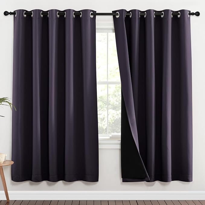 NICETOWN 100% Blackout Window Curtain Panels, 2 Pieces, 70-inch Wide Per Panel by NICETOWN
