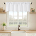 OVZME White Valance for Windows, Light Filtering Thick Textured Small Kitchen by OVZME