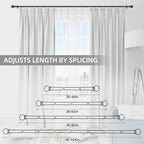 Thestoa Brown Curtain Rods for Windows 30-62 Inch, 5/8" Stainless Steel Small - Image 5
