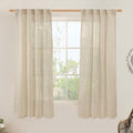 LAMIT Sheer Linen Curtains 63 Inches Long, Semi Sheer Light Filtering Panels by LAMIT