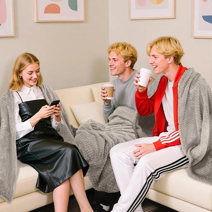 4 Pack Fleece Throw Blankets 50x60 Inches - Image 2