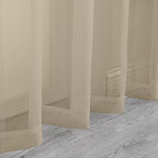 Chyhomenyc Taupe Sheer Curtains 24 Inch Length, Short Window Curtains - Image 8