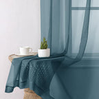 Aiyufeng Dusty Blue Sheer Curtains 72 Inch Length 2 Panels Set, Light Filtering - Image 6