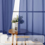 Gwine Royal Blue Sheer Curtains - Image 7