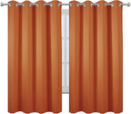 LEMOMO Orange Blackout Curtains 66 x 63 Inch Length/Set of 2 Curtain - Image 2