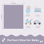 Yurhap Fleece Baby Blanket Heart Checkered Blanket, Ultra Soft Cozy Baby - Image 6