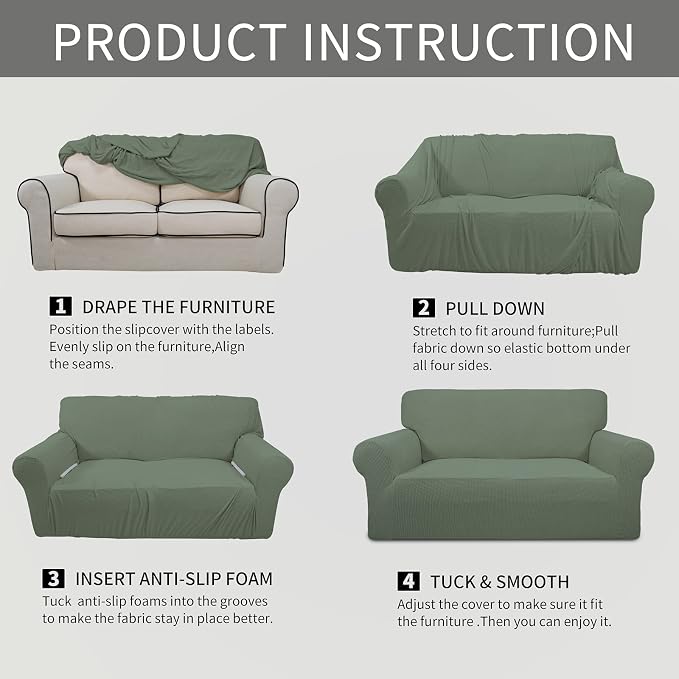 Easy-Going Stretch Oversized Chair Sofa Slipcover 1-Piece Couch Sofa Cover - Image 6
