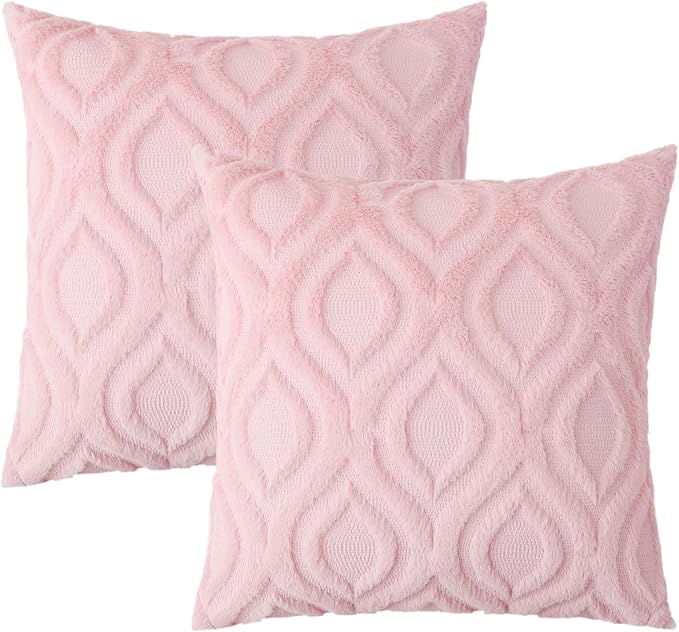 decorUhome Summer Throw Pillow Covers 24x24 Inch Set of 2, Soft Plush Faux Wool - Image 9