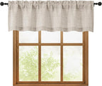 OWENIE Linen Valances for Windows 1 Pcs, Light Filtering Textured Farmhouse by OWENIE