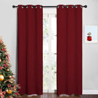 NICETOWN Christmas Burgundy Bedroom Curtains Blackout Draperies, Christmas by NICETOWN