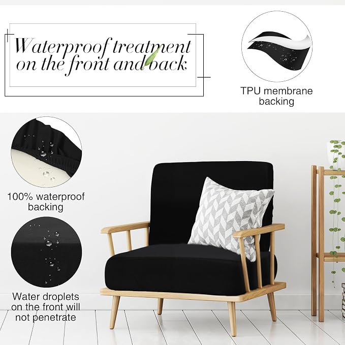 Newwiee 8Pcs Patio Cushion Covers Stretch Outdoor Cushion Cover Replacement - Image 4