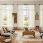 WAZZIO Boho Lace Curtains 2 Panels 80 Inches -Cute Vintage Victorian Sheer - Image 4