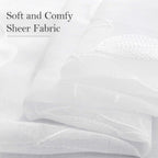 HOMEIDEAS White Sheer Kitchen Curtains 30 X 36 Inch Length 2 Panels Embroidered - Image 4