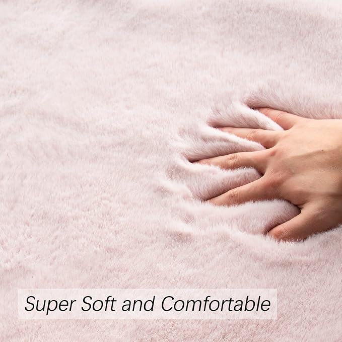 ORINOVA Pink Plush Washable Fluffy Fur Rugs - Image 5