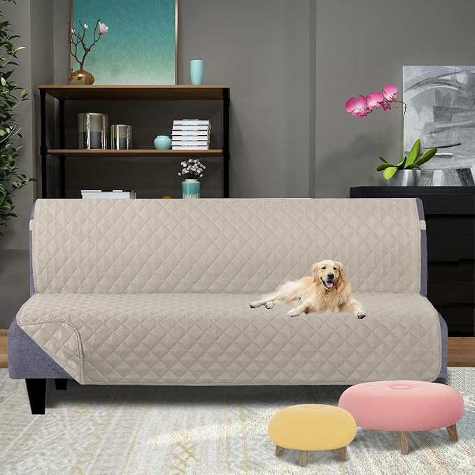 U-NICE HOME Futon Sofa Covers Reversible Sofa Slipcover Armless Cover Furniture - Image 2