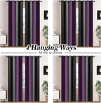 Yakamok Blackout Ombre Purple and Black Curtains - Image 2