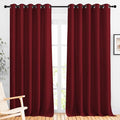 NICETOWN Burgundy Red Sliding Door Curtains 2 Panels Set 118 inches Long by NICETOWN