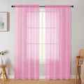 Pink Sheer Curtain for Bedroom Living Room 78 Inches Long 2 Panels Set by WelvetBLK