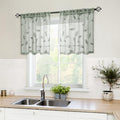 HOMEIDEAS Sage Green Sheer Kitchen Curtains 30 X 24 Inch Length 2 Panels by HOMEIDEAS