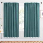NICETOWN Bedroom Window Curtain Panels, Sea Teal, 2 Panels, 62 in x 72 in by NICETOWN